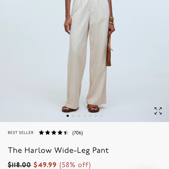 Madewell Harlow Drapey Twill 4/27 - Picture 2 of 3